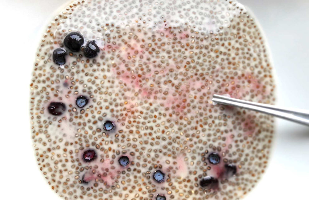 Crème MCT chia vanille et myrtilles {céto booster}