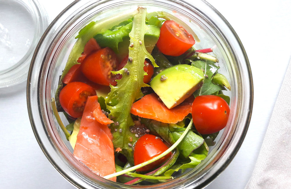 Salade saumon fumé avocat tomates cerises